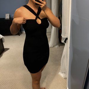Elevated Knit Cross Strap Mini Dress
